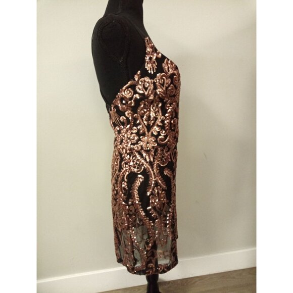 Windsor Junior's Black and Rose Gold Sequin Formal Dress Size 13/14 - Picture 4 of 6